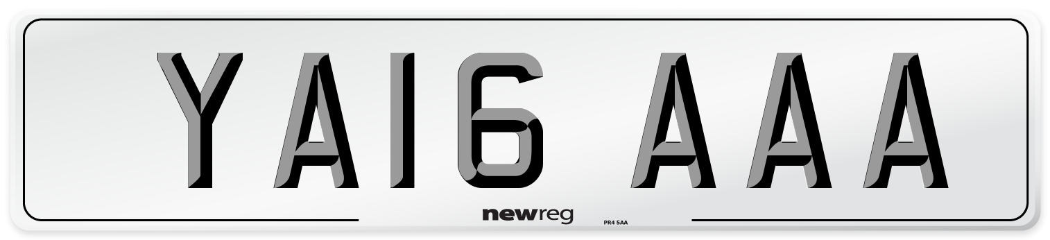 YA16 AAA Number Plate from New Reg